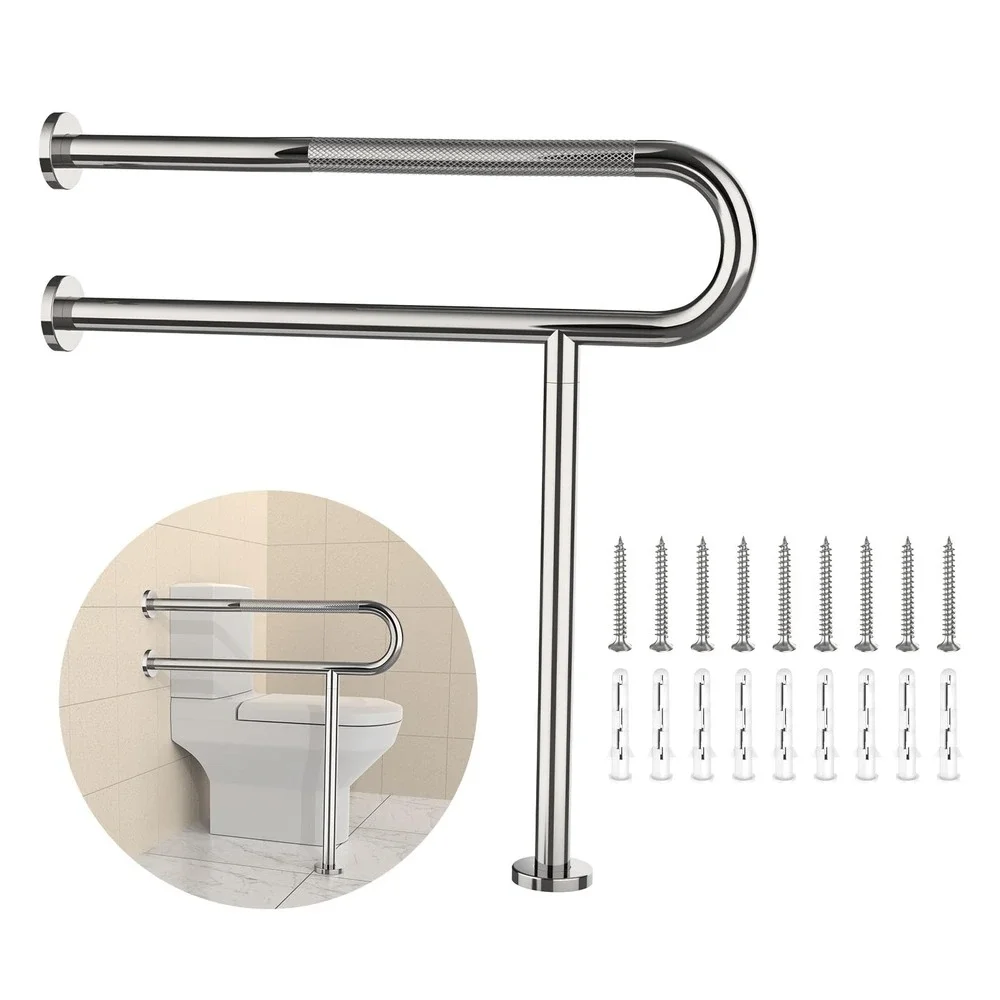 YuanDe 32 Inch Toilet Grab Bar Chrome‎ Stainless Steel Handicap Rail Elderly